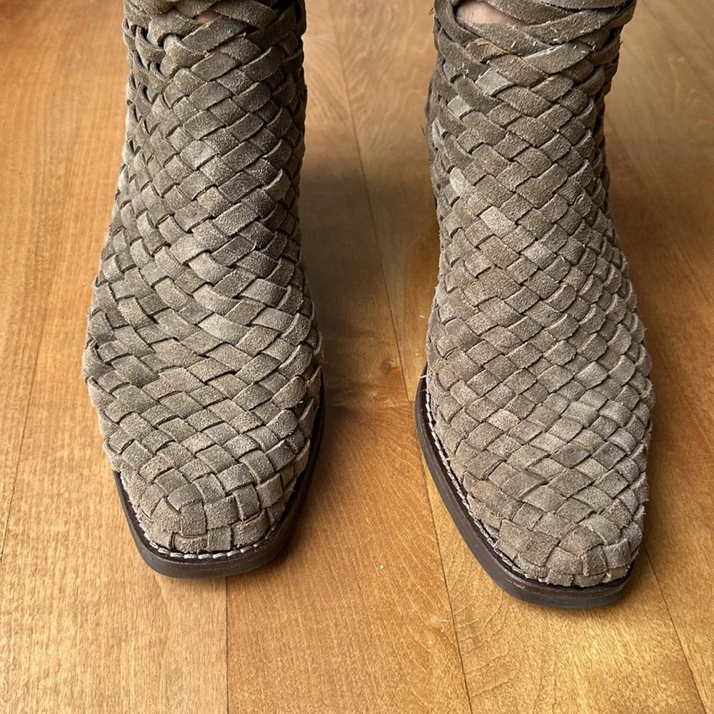 Jeffrey Campbell Surat Suede Woven Ankle Boots booties 8 - Picture 3 of 7